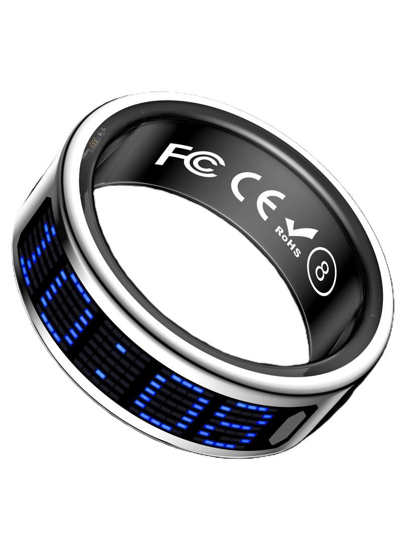 general Smart Ring SR16 for Heart Rate Monitoring, Blood Oxygen Monitoring, Sleep Monitoring, Motion Detection, Multi-Functional Display, All-Weather Protect Your Health with Caller ID Reminder, IP68 Waterproof, Black No.8, Internal Diameter: 18.2mm, Perimeter: 57.1mm - Image 5